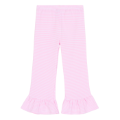 Girl's Micro-Striped Ruffle Pants